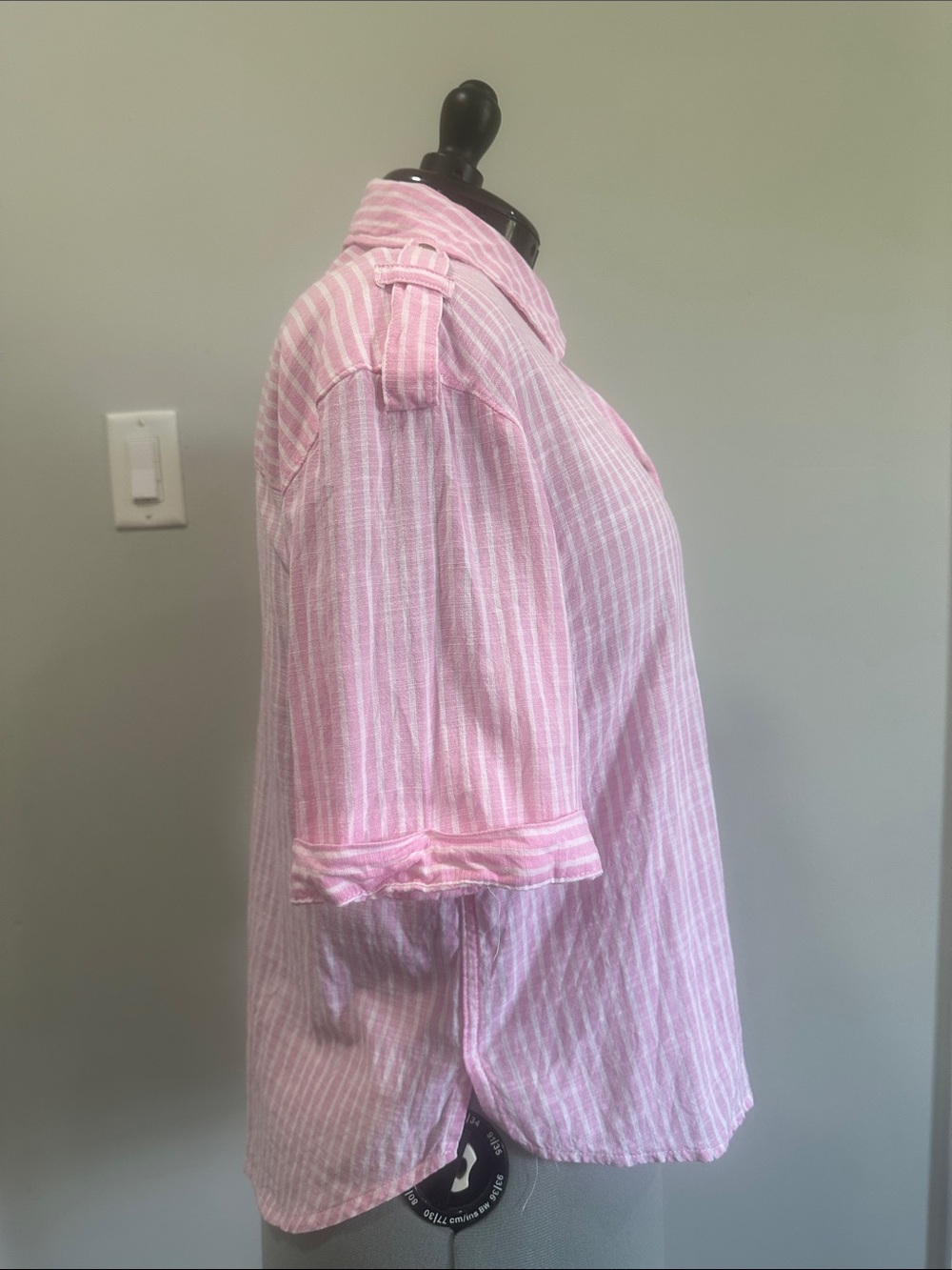 Women's Pink Striped Button-Down Collared Shirt 100% cotton M - Picture 2 of 11